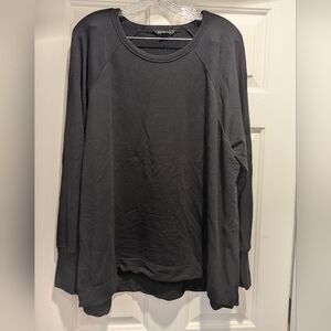 Athleta Women's Black Long Sleeve Activewear Fleece Top Sweatshirt Size 1X